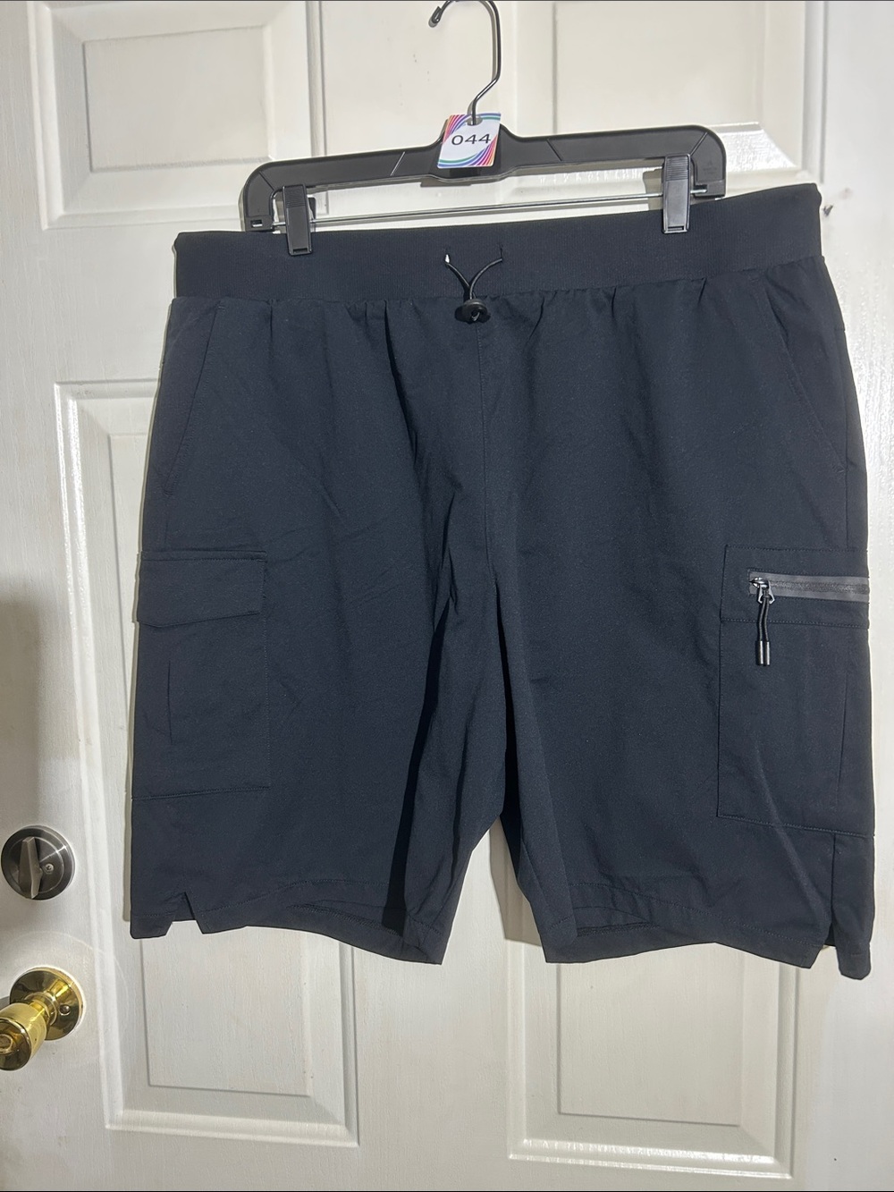Ladies Black Cargo Performance Shorts